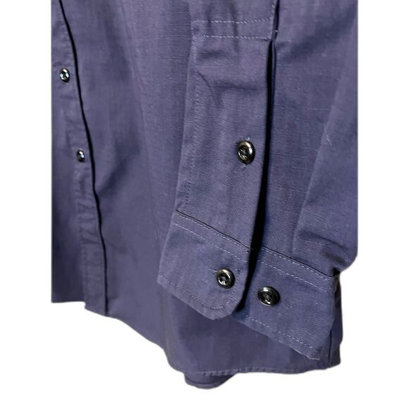 Tactical Field Shirt Rip-StopMens Blue XL PolyCotton Long Sleeve Button Front - Picture 12 of 15
